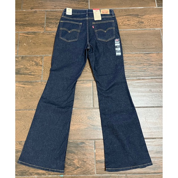 Levi's 726 High Rise Stellar Stretch Flare Jeans Dark Wash Size 30x32 - Picture 2 of 8